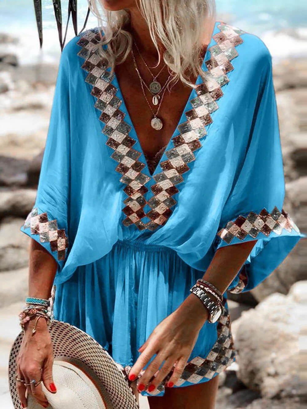 Kimono mono estampado bohemio playero