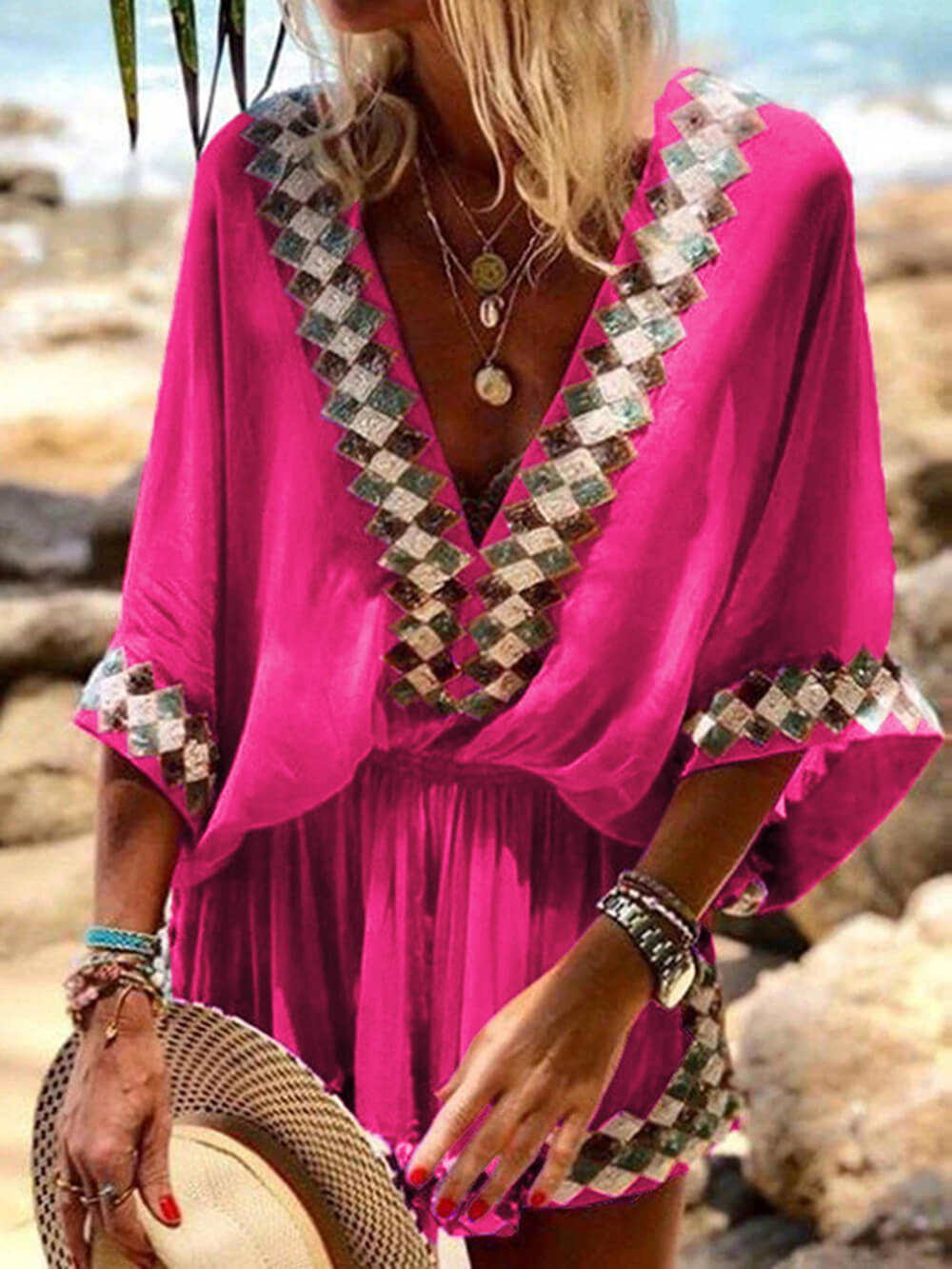 Kimono mono estampado bohemio playero