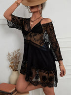 Vestido playero de encaje suelto para cubrir el bikini